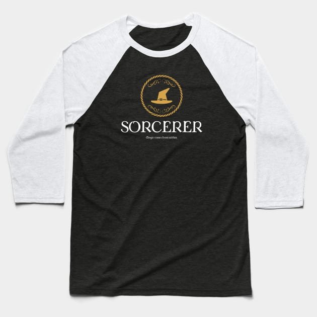 Sorcerer Sorcerers Magic Dungeons Crawler and Dragons Slayer Baseball T-Shirt by pixeptional